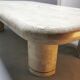 Coffee table in mosaic travertine and brass 70