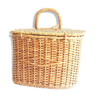 Old wicker fishing basket