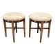 Pair of Art Deco Walnut and Beech Stools, Czechoslovakia, 1930s