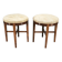 Pair of Art Deco Walnut and Beech Stools, Czechoslovakia, 1930s