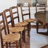 6 straw farm chairs