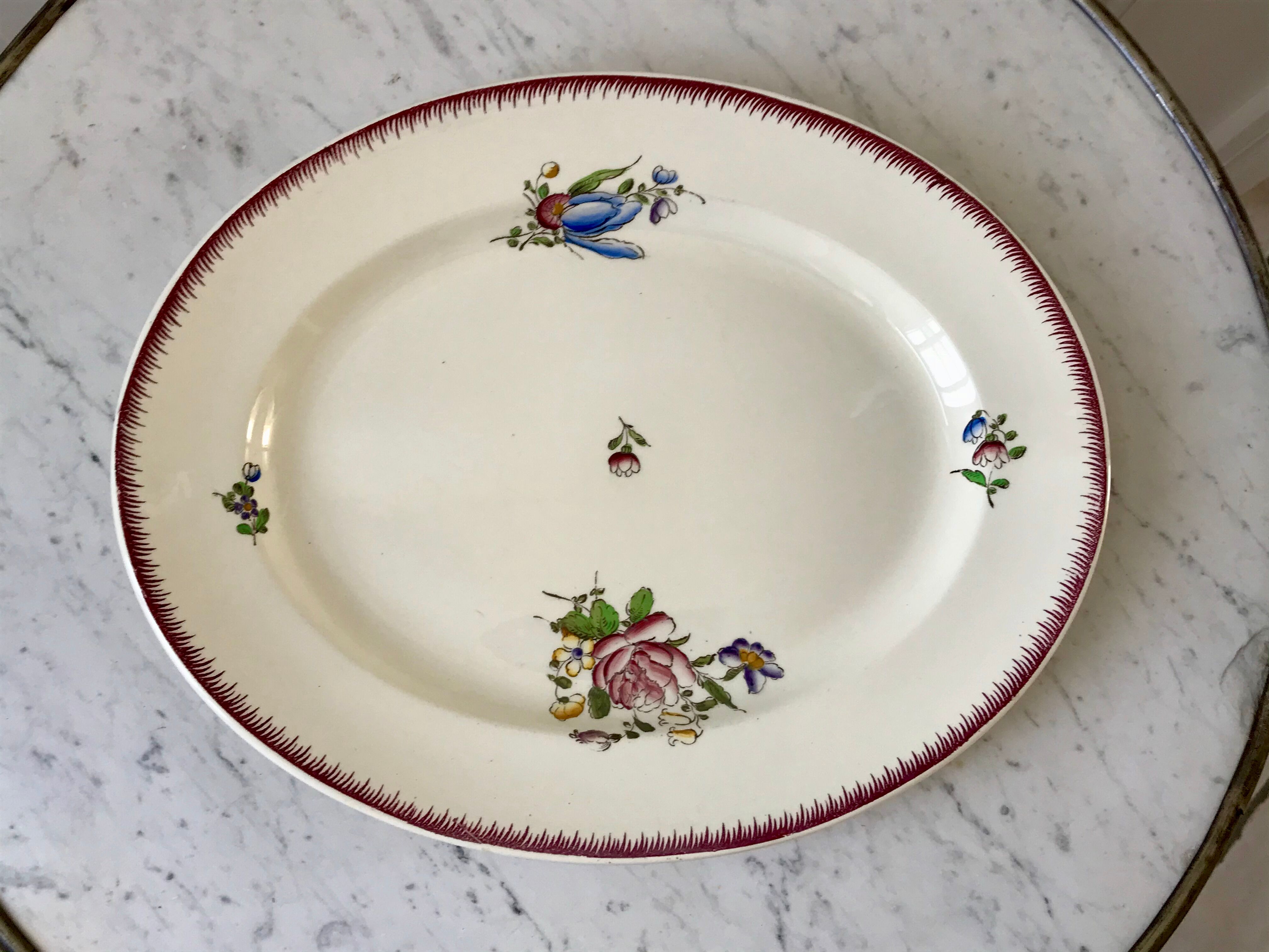 oval dish Villeroy & Boch La Louvière Belgian manufacture in Iron Earth early twentieth century
