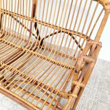 Vintage bench or rattan sofa 1960