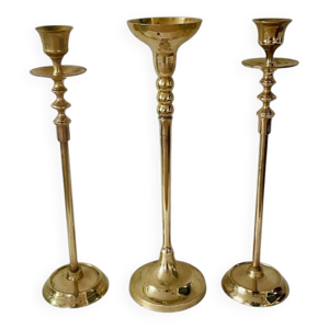 lot de 3 bougeoirs en - laiton