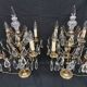 Pair of large electrified girandole candlesticks with crystal tassels