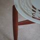 Teak and glass side table, mid-century Danish design, made in the 1960s.