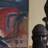 Large oil painting on canvas, unknown artist, 1956, mid-century Danish.