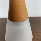 Glass and teak pendant light, es horn danmark