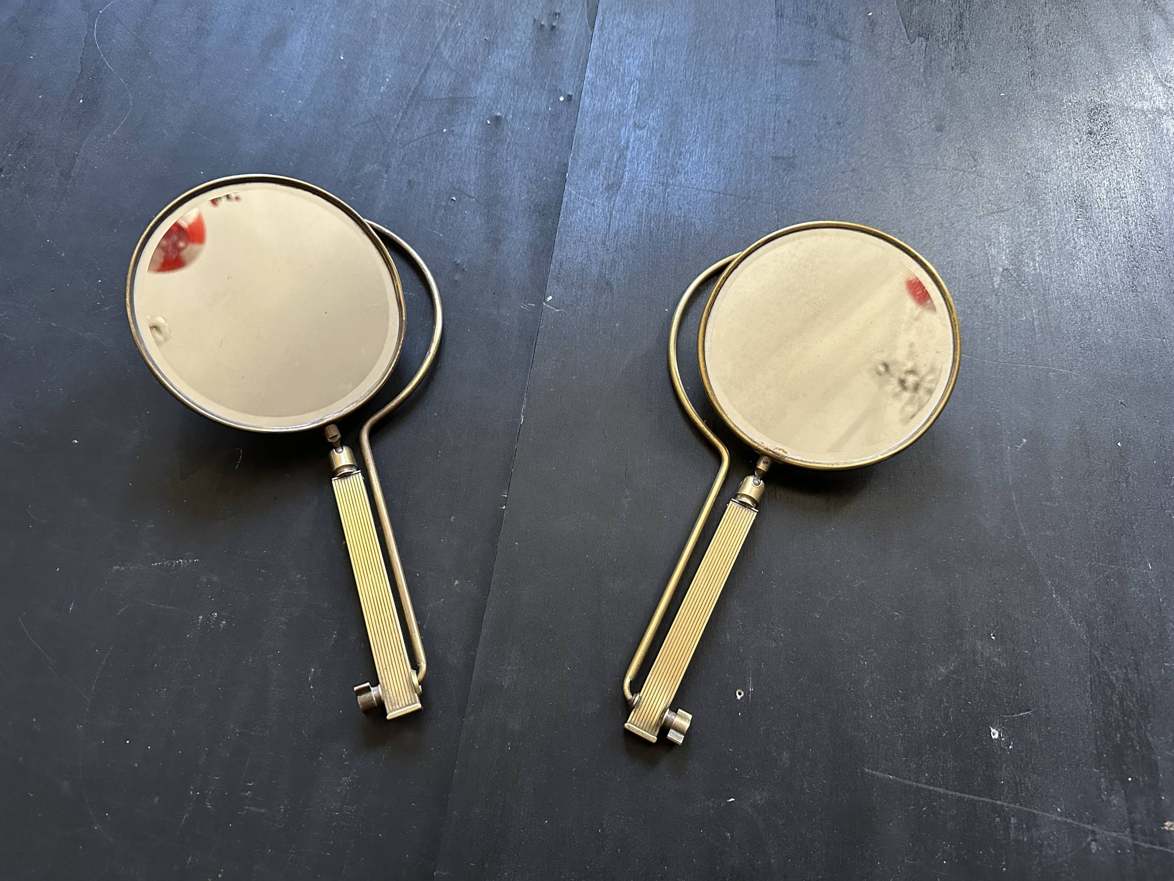 Adjustable table mirror in gilded brass, 1950, France