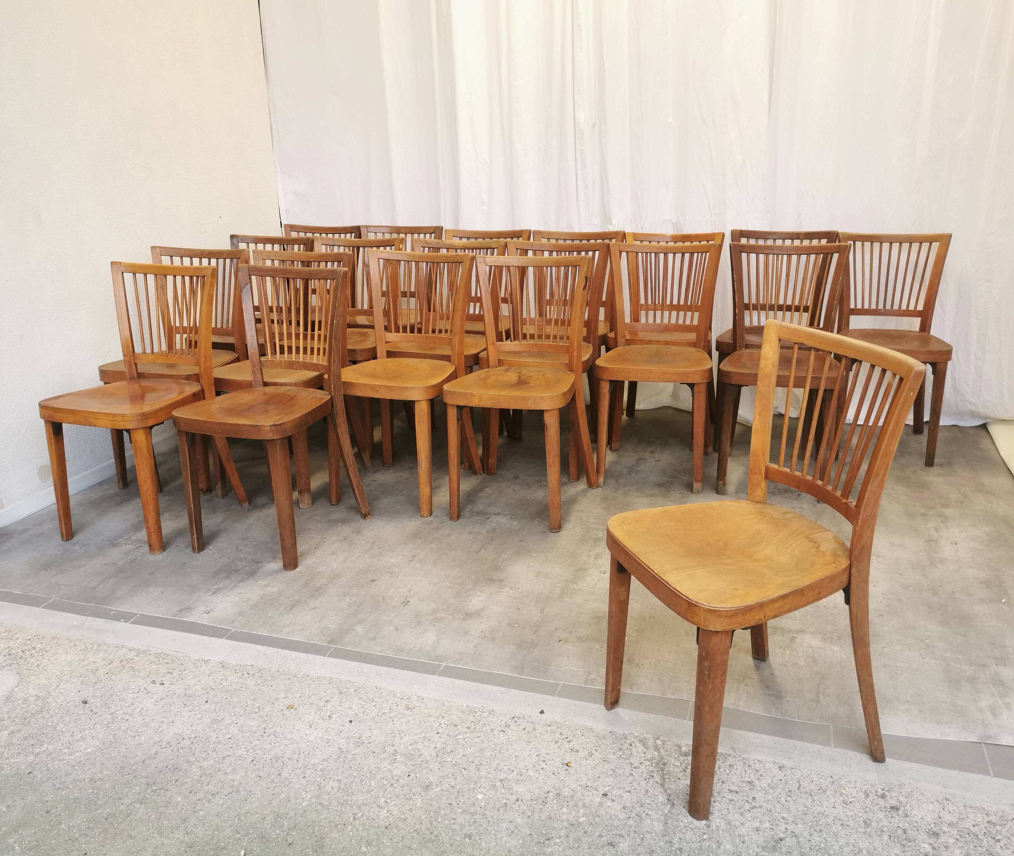 Vintage STOL Kamnik Wooden Dining Chair: 1960s Yugoslavia Bistro Style