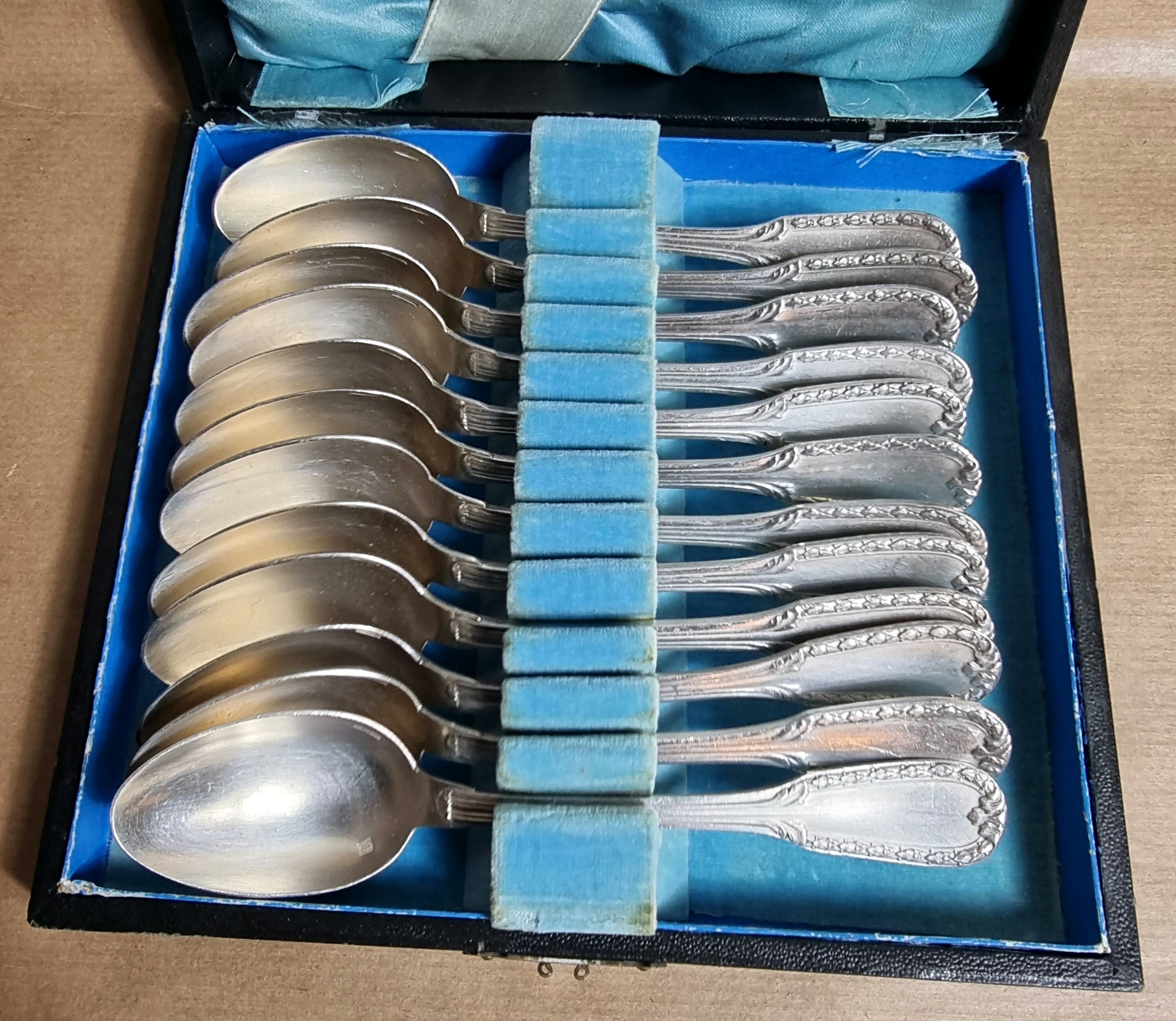 Set 12 small spoons silver metal debu xxe