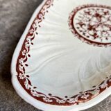 Gien dish in ecru and brown ironstone