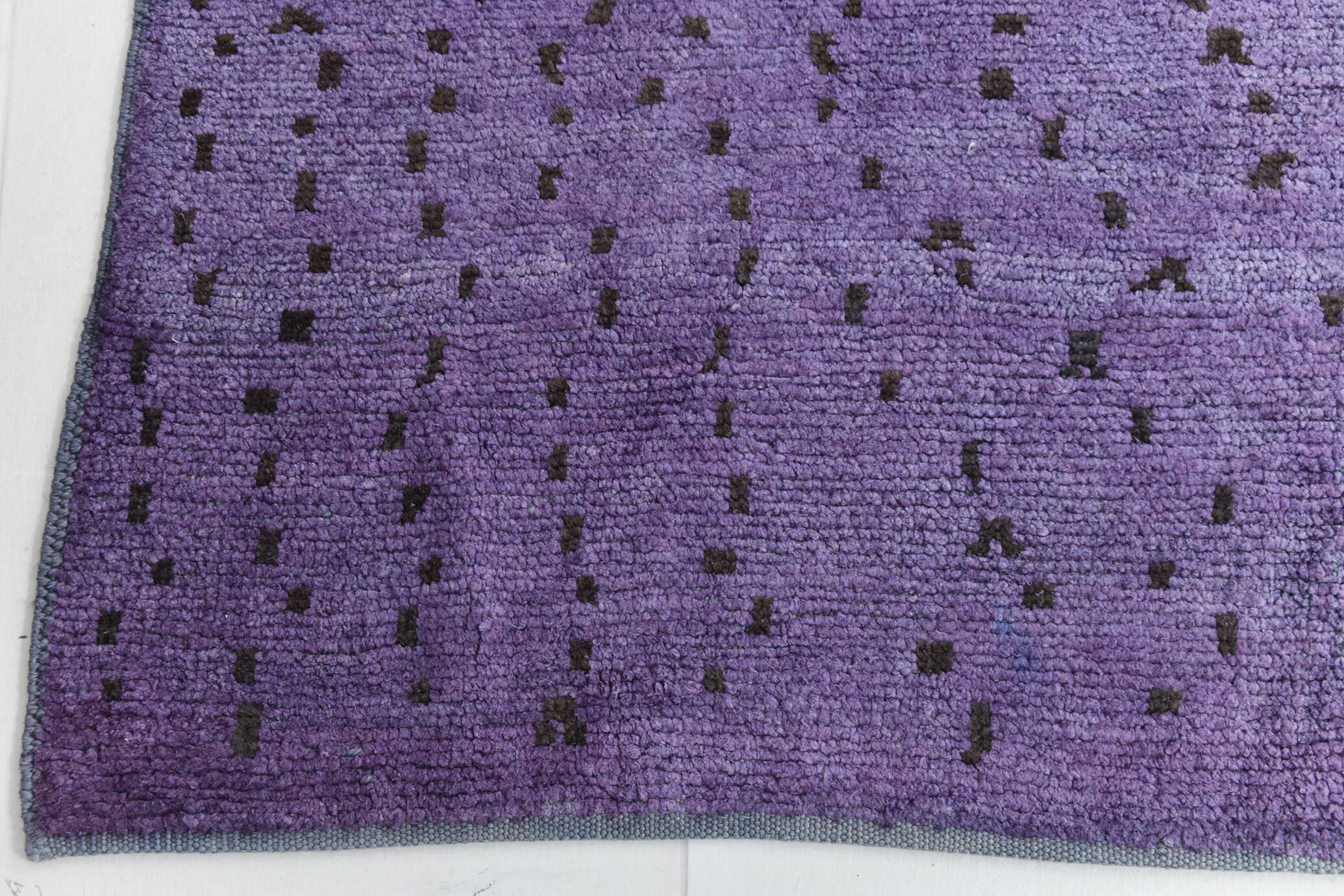 Purple & Brown Polka Dot Kilim Rug, 206x263Cm