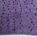 Purple & Brown Polka Dot Kilim Rug, 206x263Cm