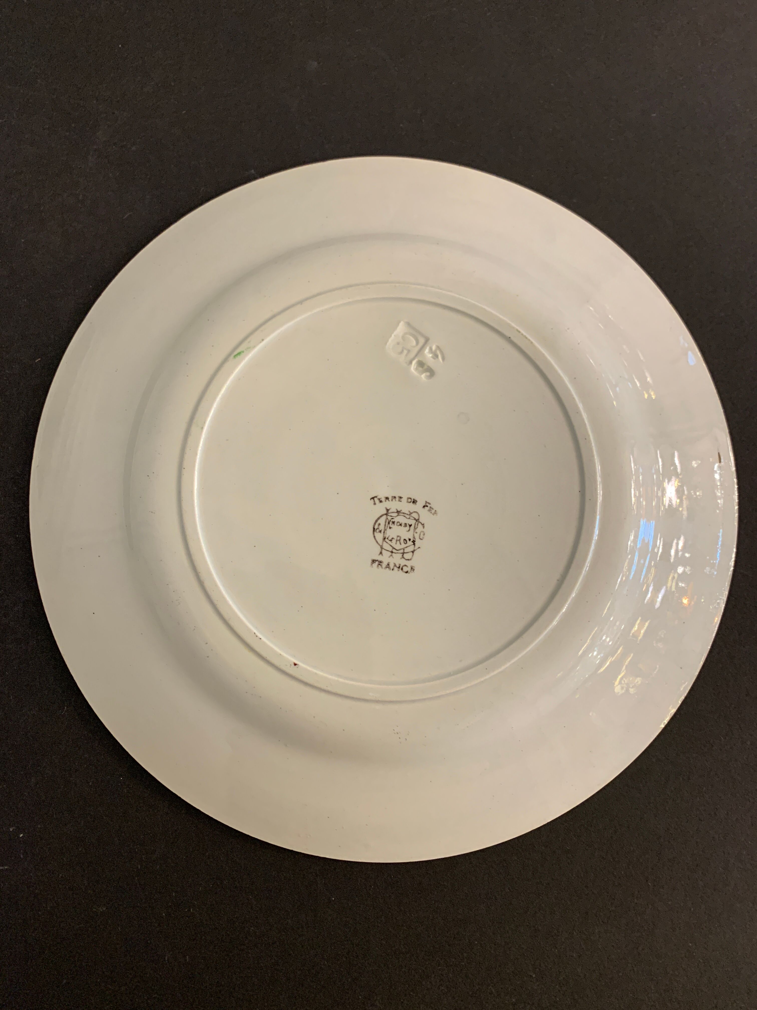 6 plates in earthenware rooster Terre de Fer Choisy Le Roy, 20th century