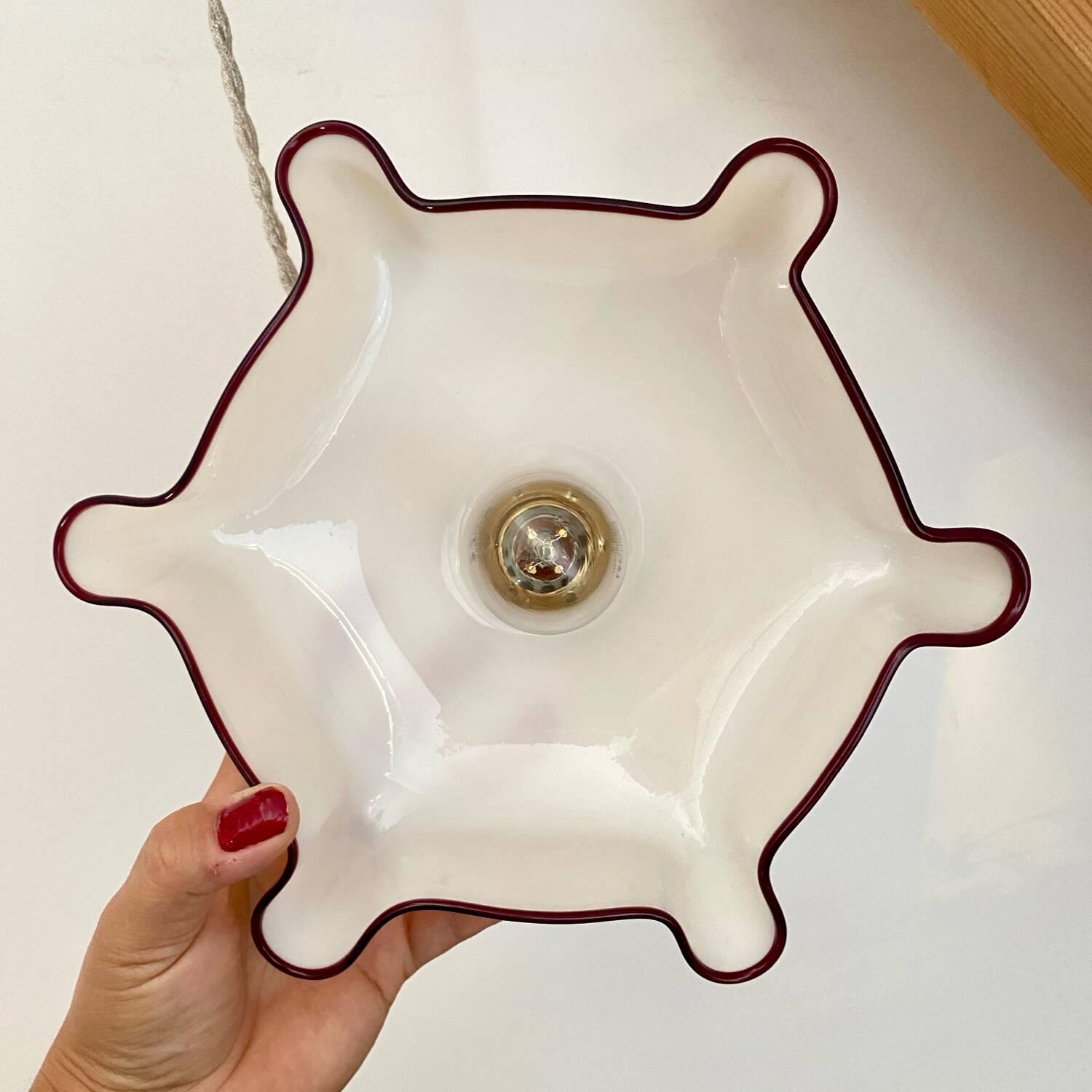 Vintage yellow opaline lampshade pendant light