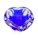 Sculptural Cobalt Blue & Crystal Sommerso Dish - Murano - 1960