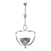 Amazing Art Decò Murano Glass Pendant Chandelier by Ercole Barovier, 1940s