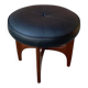 Mid-Century teak and black leather ottoman stool by Kofod Larsen for G-Plan, 1960s