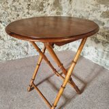 Faux Bamboo Folding Winemaker's Table - 1930s, Pine and Beech
