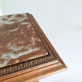 Wooden and marble stool