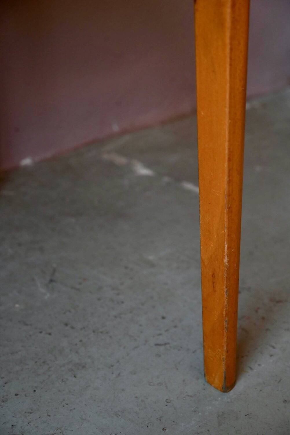1950s Formica kitchen table with tapered legs and vintage drawer.