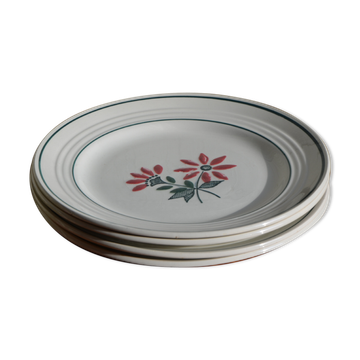 Lot de 4 assiettes plates Céranord