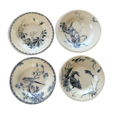 Lot of 4 hollow plates earthenware of Gien