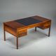 Danish executive desk in rosewood with black leather inlay from Søren Willadsen Møbelfabrik, 1960s