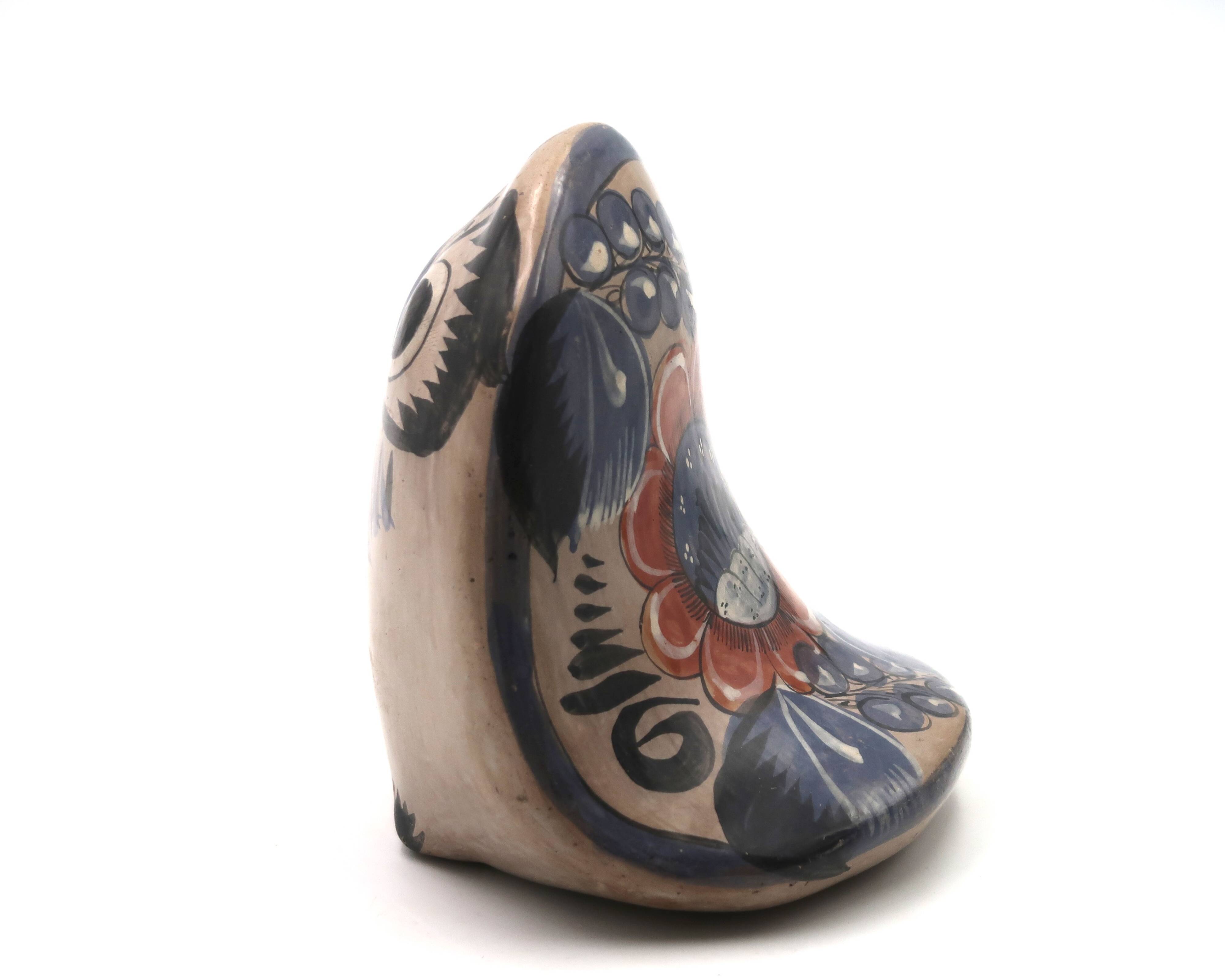 Mexican ceramic owl, sculpture from Mexico, 1970s.