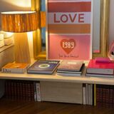 Minimalist raffia bedside table lamp