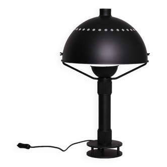 Matte black metal lamp signed by hand by its creator Marc Held