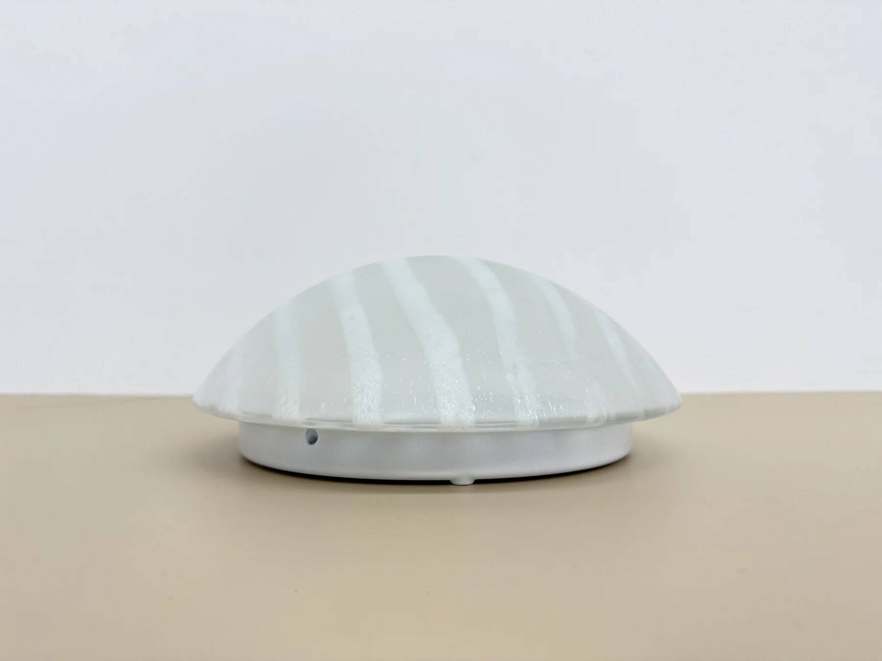 Peil & Putzler glass flush mount / wall lamp 'zebra', 1970s Germany