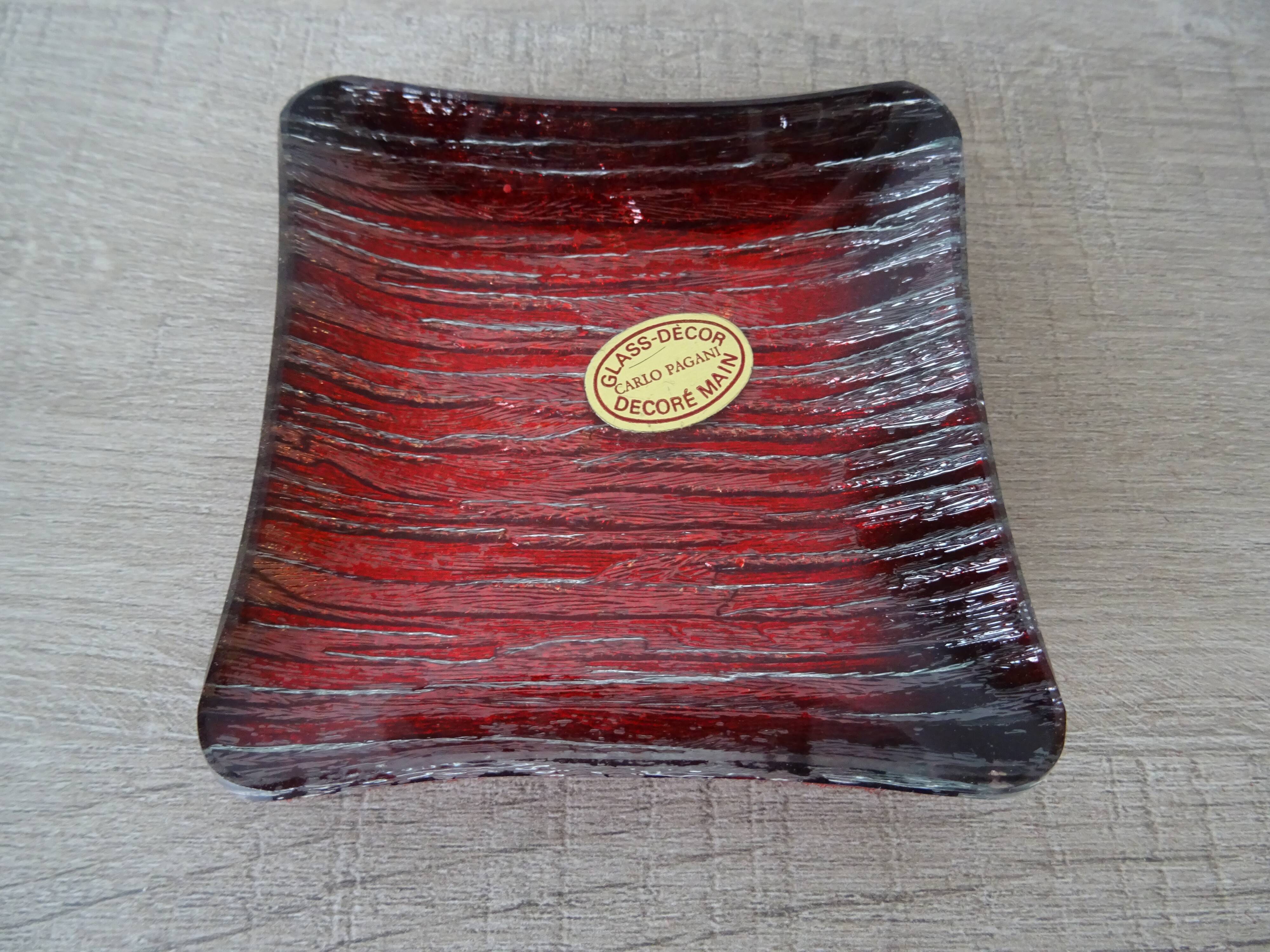 Ensemble  de 6 coupelles vide-poche verre murano Carlo Pagani