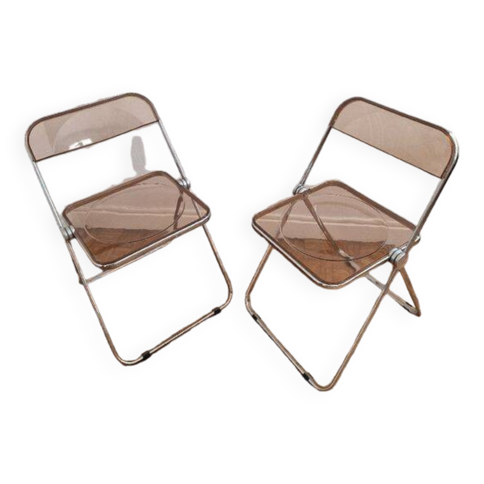 Pair of vintage Plia design chairs by G. Pipette for Castelli from the 60s