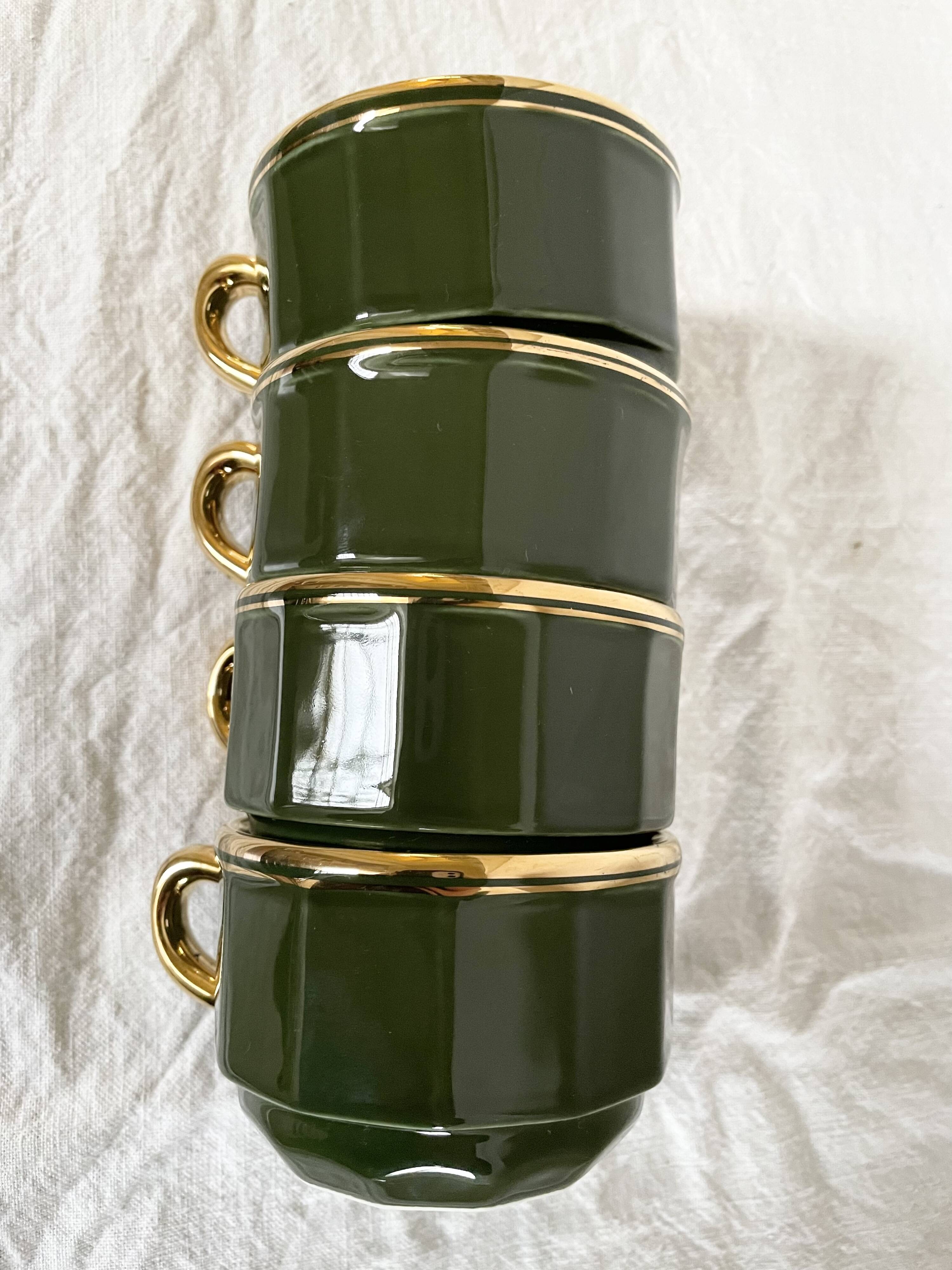 Coffee cups Bistrot Yves Deshoulieres Apilco empire green
