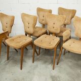 4 chairs and 2 Lounge armchairs by Roger Landault, ABC edition, 1950.