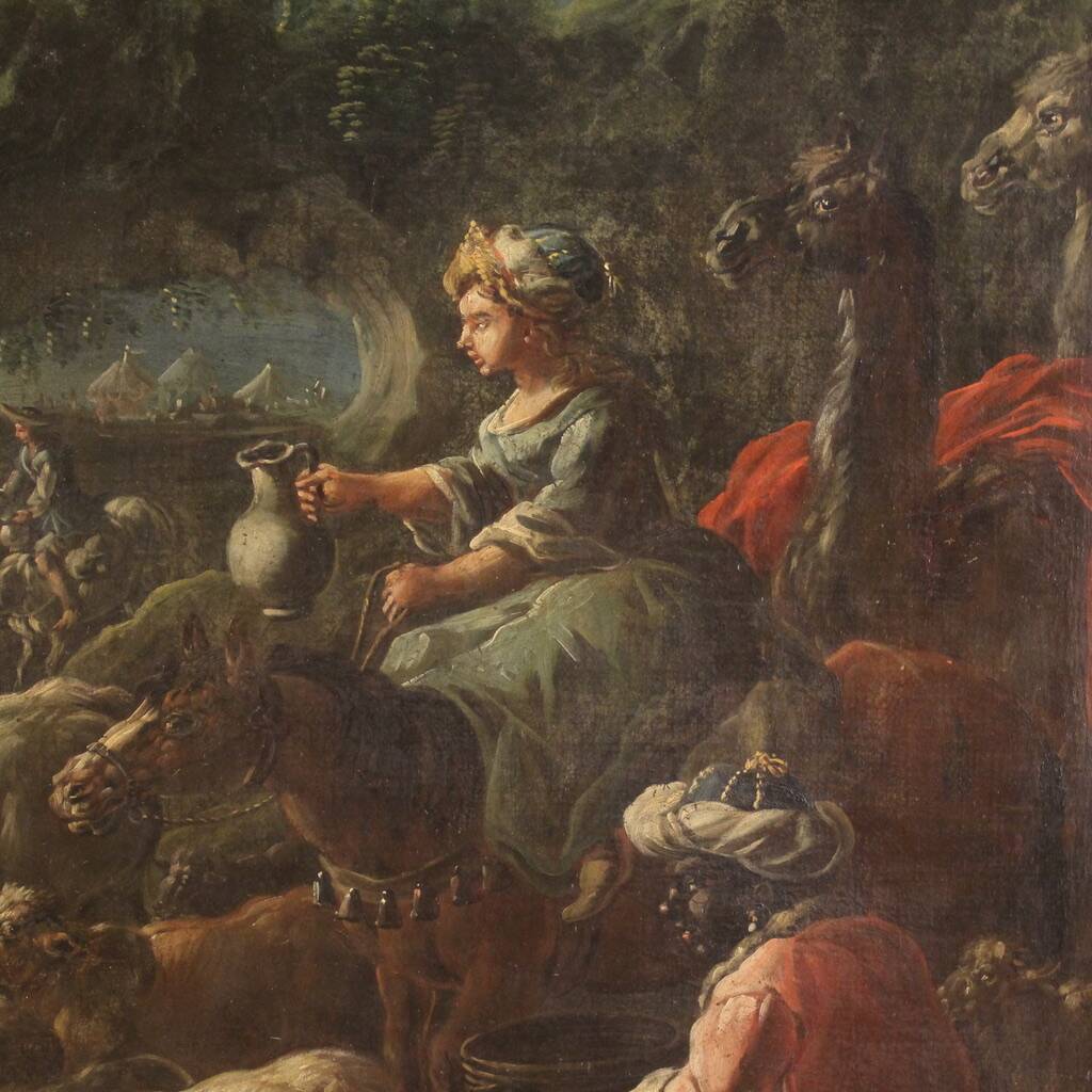 Great painting from the 18th century, Moses Striking the Rock
