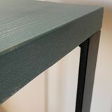 Console tray wood base footing steel
