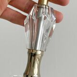 Vintage crystal and brass candlestick