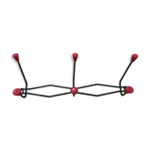Portemanteaux métal noir 6 patères années 50-60