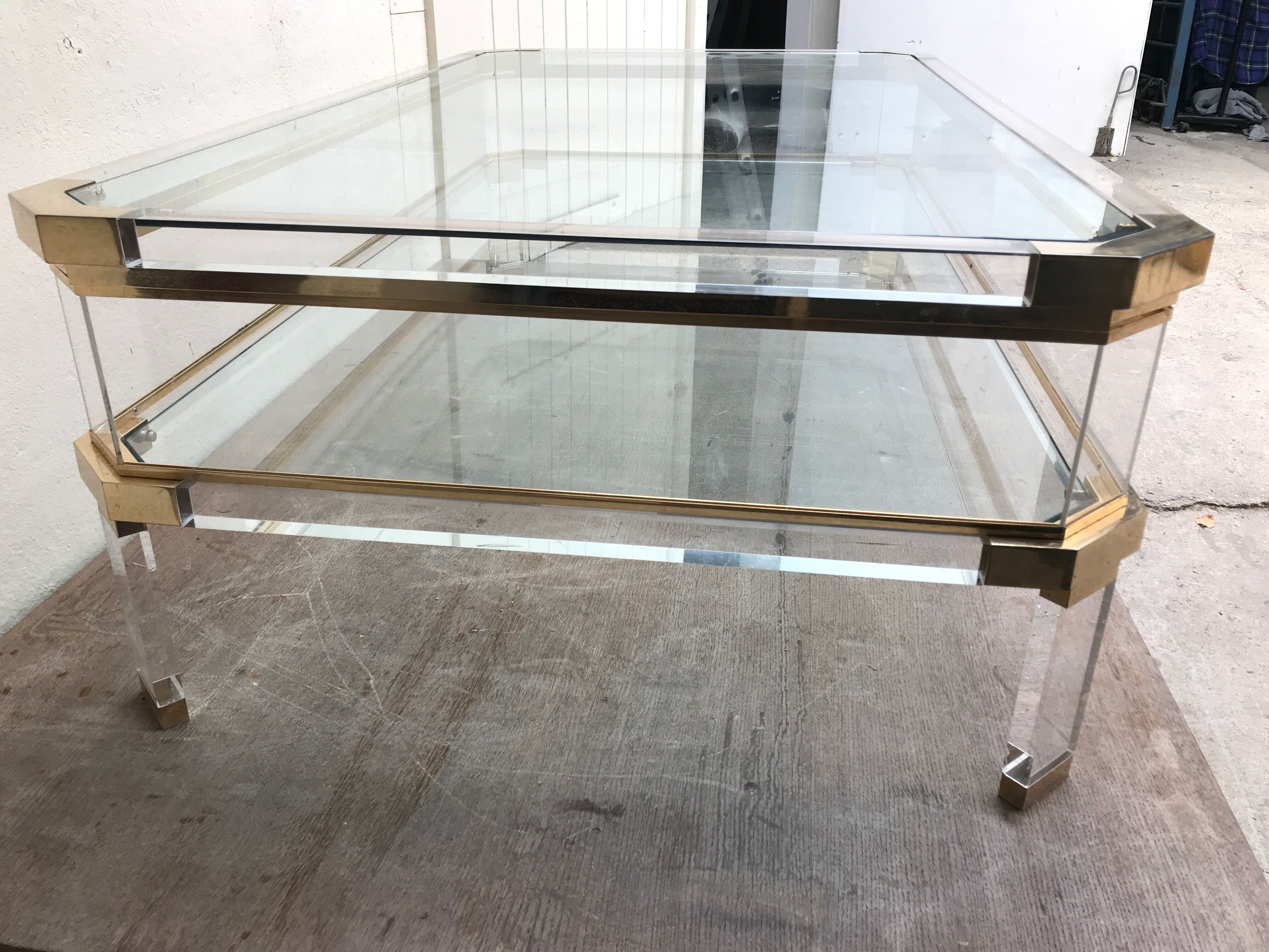 Plexiglas showcase coffee table