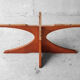 Coffee table wood & marble 60