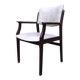 Wooden armchair and faux leather.