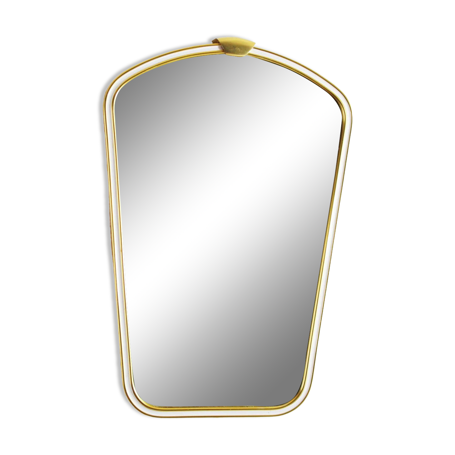 Freeform brass mirror, 42x28 cm