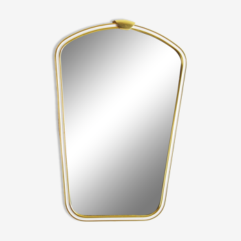 Freeform brass mirror, 42x28 cm
