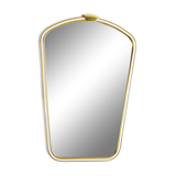Freeform brass mirror, 42x28 cm