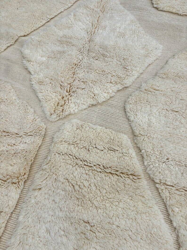 Tapis en laine tissé à la main - Tapis uni - Tapis marocain 2.5x1.5m