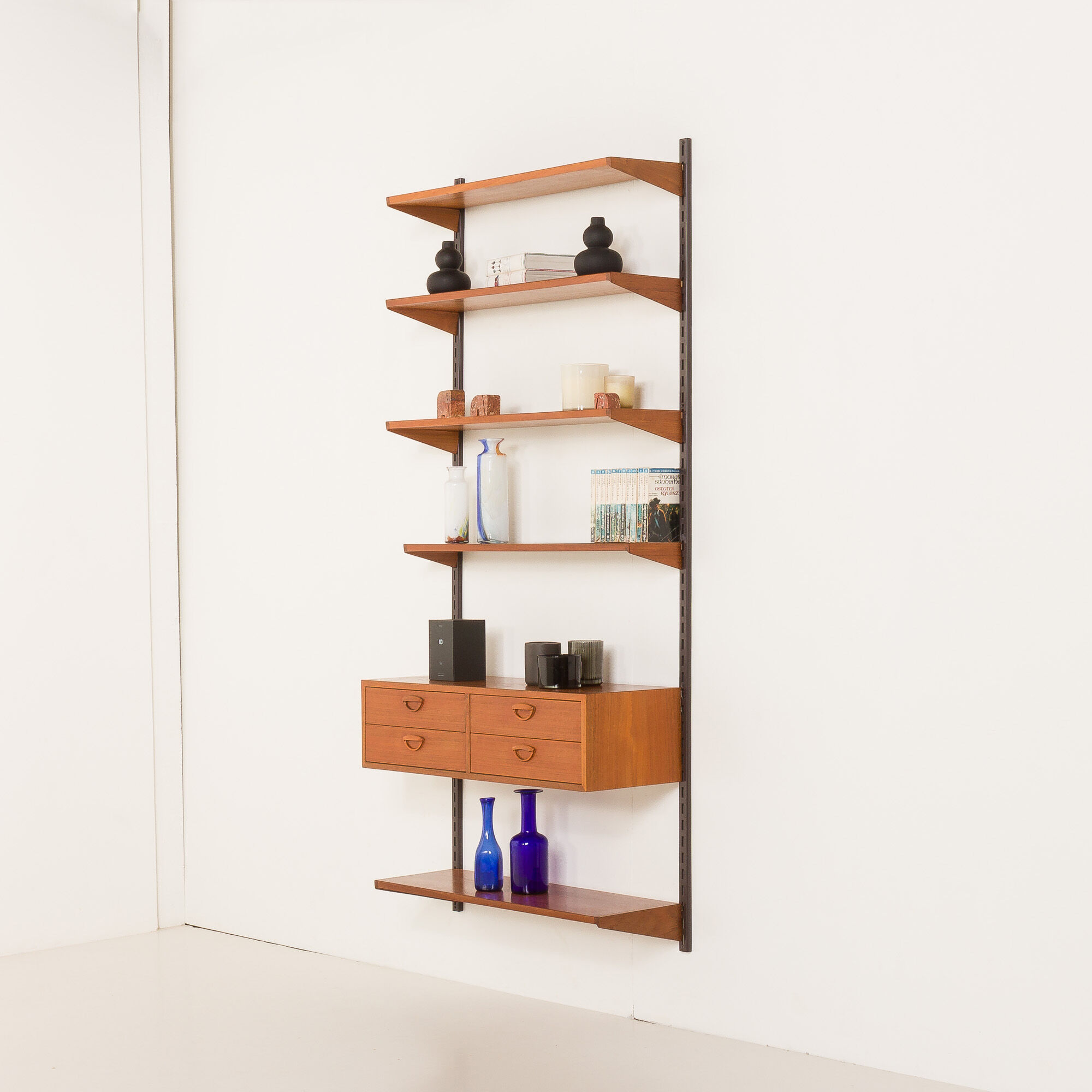 Kai Kristiansen teak wall unit with a console for FM Mobler, 1960s