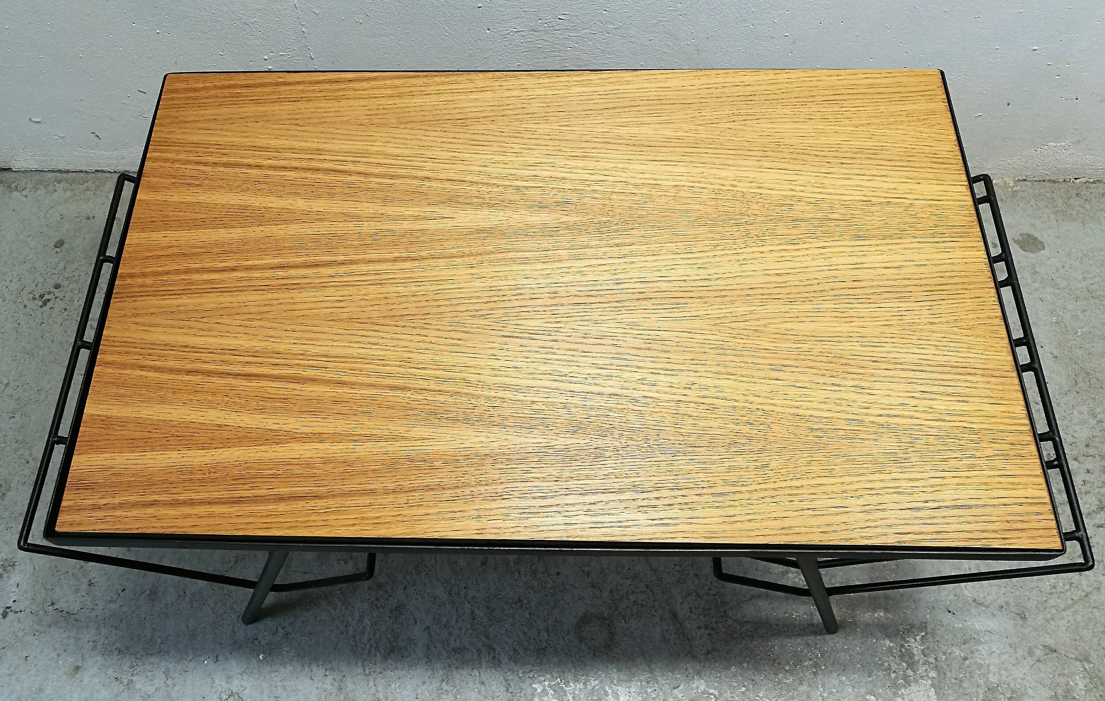 Low table 60s black and wood